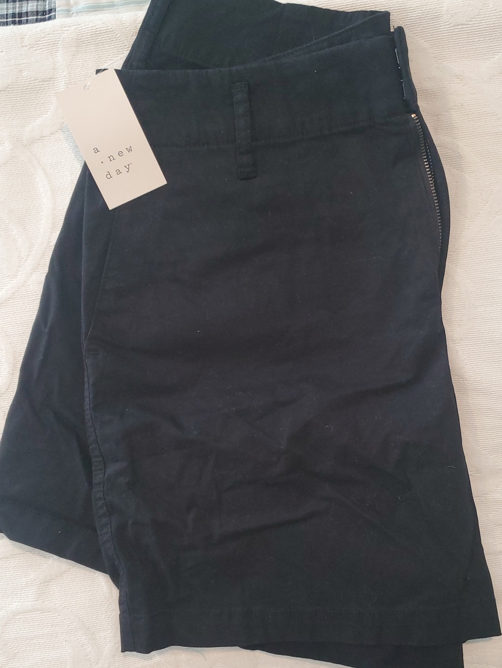 Women's High-Rise Tailored Everyday Shorts - A New Day Black 10 - Picture 4 of 5